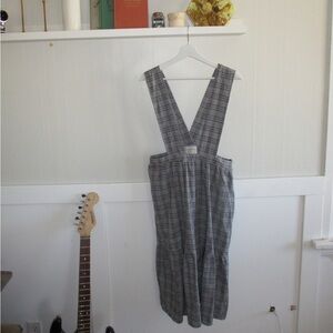 Plaid Overall Dress